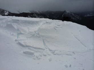 Fresh wind slab on small slope